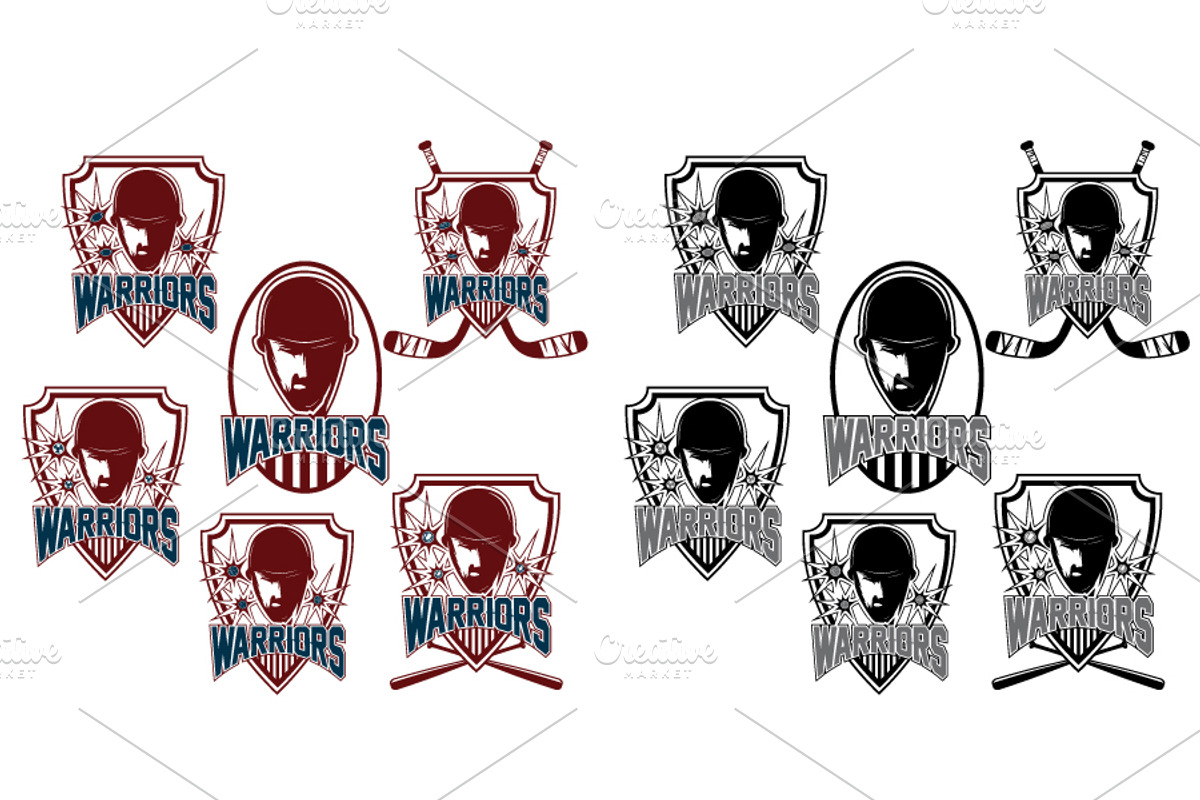 Sports clubs with warrior face, an Illustration by UVAconcept (Photo 1 of 2)