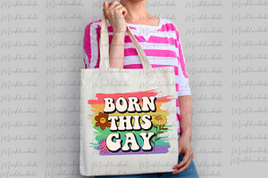 Retro Born This Gay LGBT Png