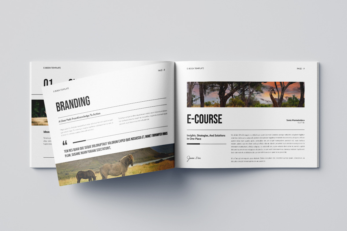Minimal Ebook Landscape Template, a Brochure Template by Pixelpick (Photo 5 of 9)