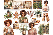 Cozy Winter Clipart, a Person Illustration by GlamArtZhanna (Thumbnail 3 of 5)