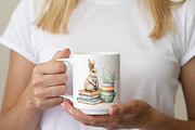 Bunny and Books. Watercolor rabbit, an Animal Illustration by AlineArtStore (Thumbnail 15 of 15)