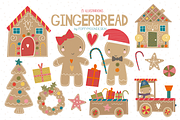 Gingerbread clipart set, a Seasonal Illustration by Poppymoondesign (Thumbnail 1 of 3)