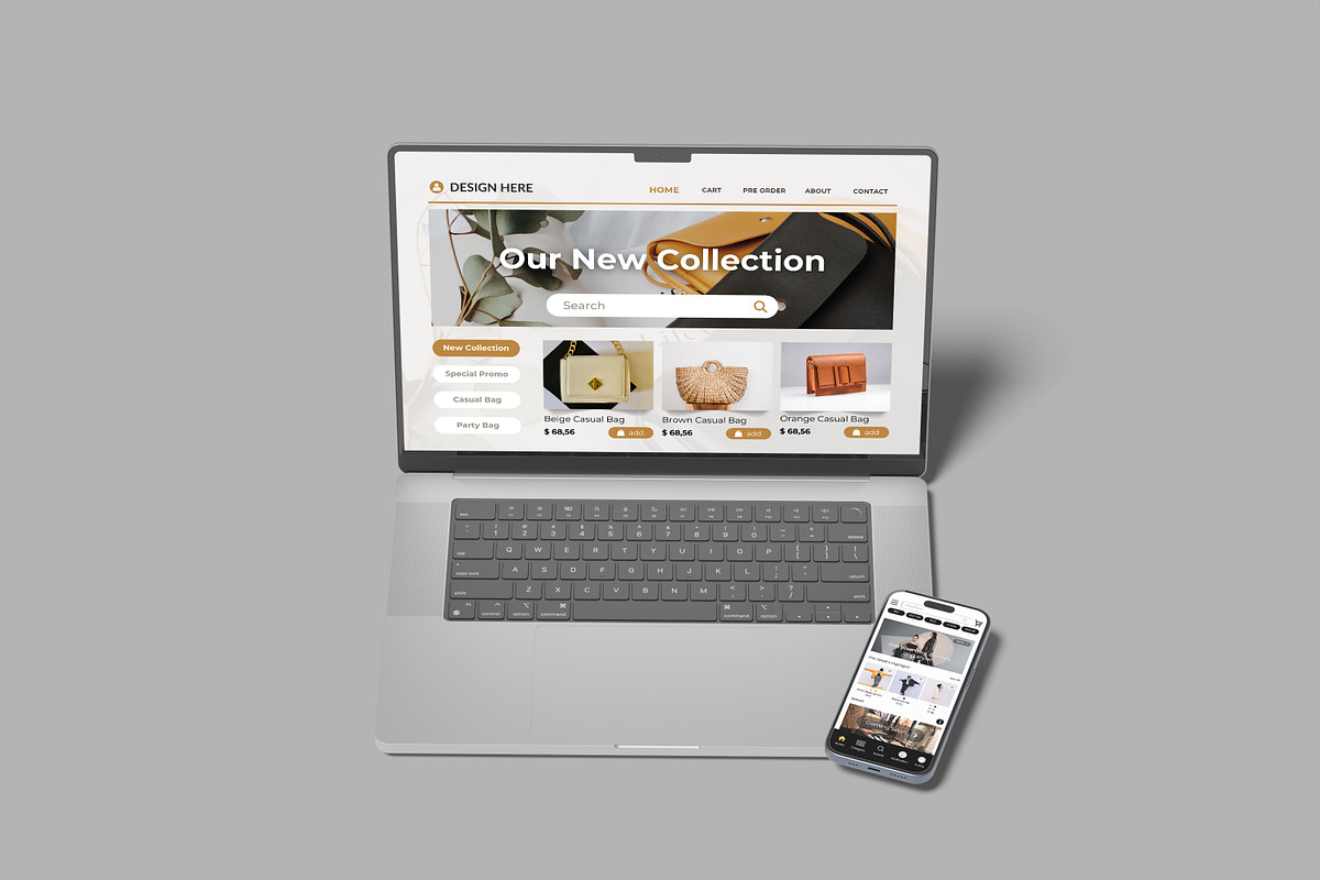 Phone and Laptop Mockup, a Device Mockup by lamorastudio (Photo 11 of 13)