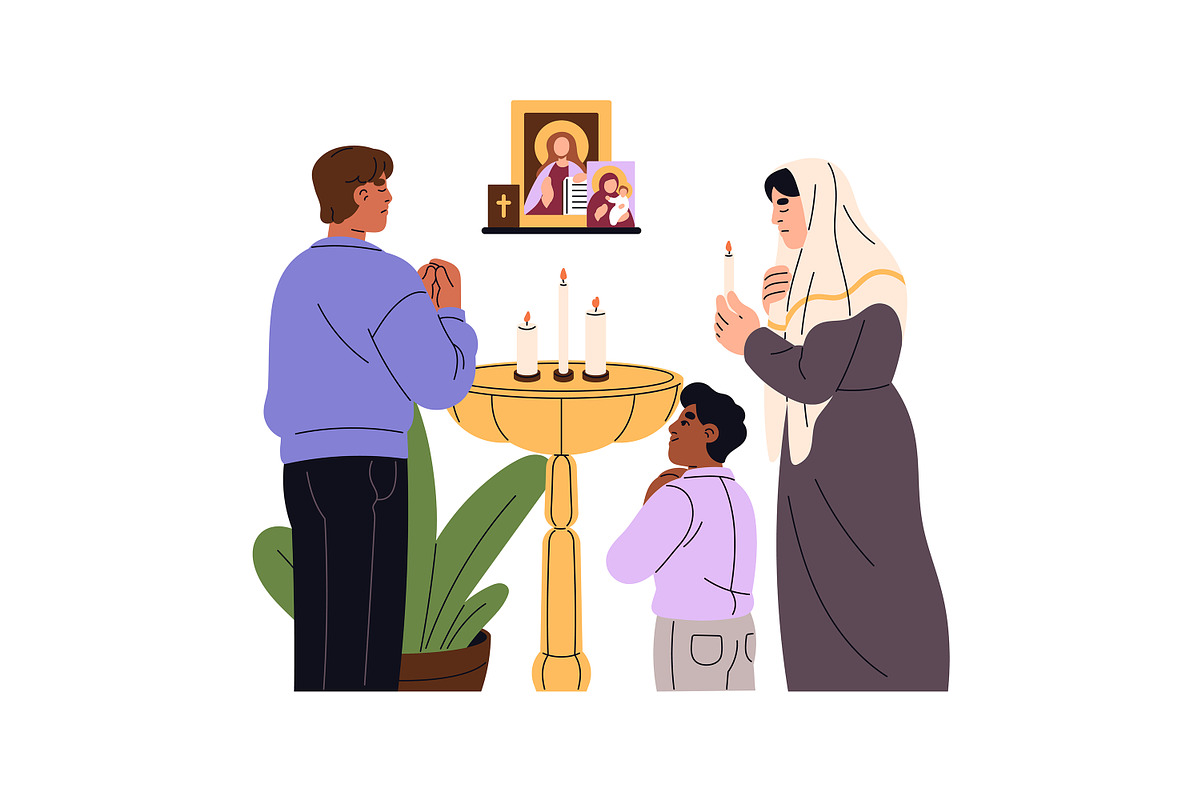 People pray. Different religions set, a Person Illustration by PaperTrident (Photo 3 of 7)