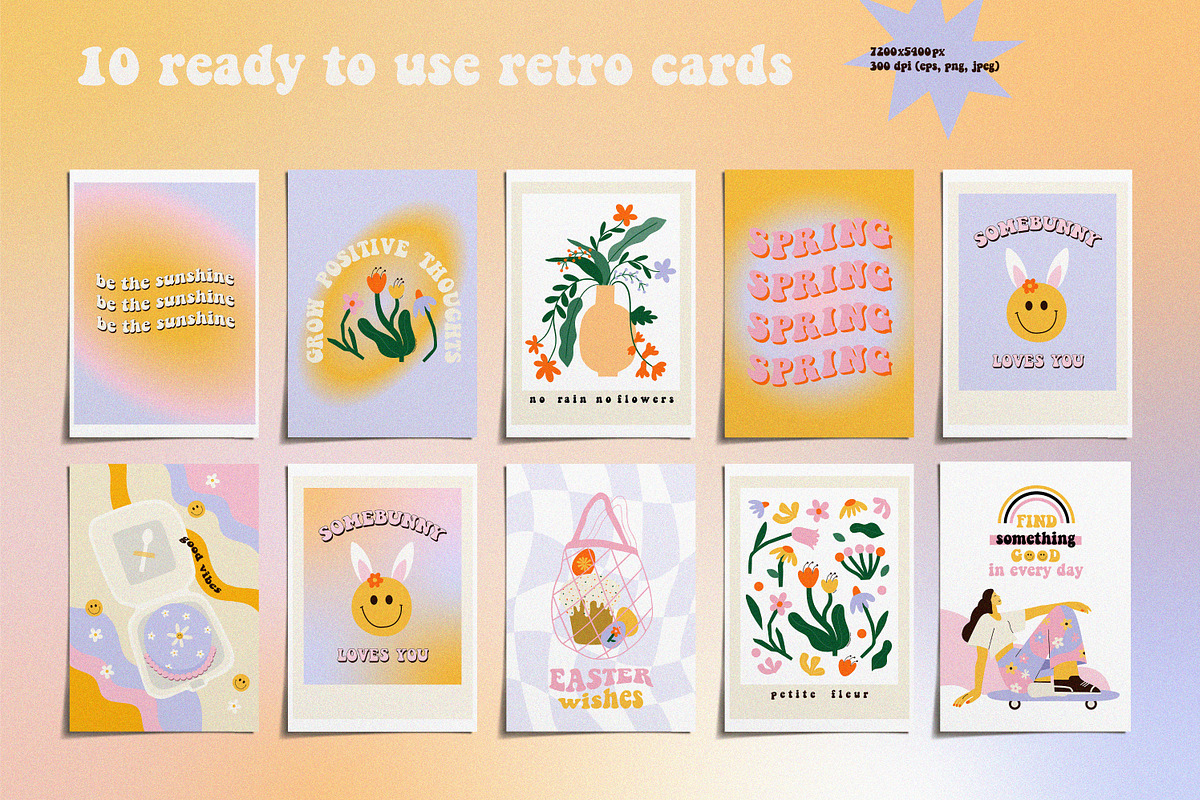 BUNDLE Retro groovy 70s - 5 in 1, an Object Graphic by lokko studio