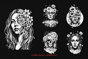 10 Bundle Dark Art Floral Life Girl, an Illustration by Morspective (Thumbnail 3 of 7)