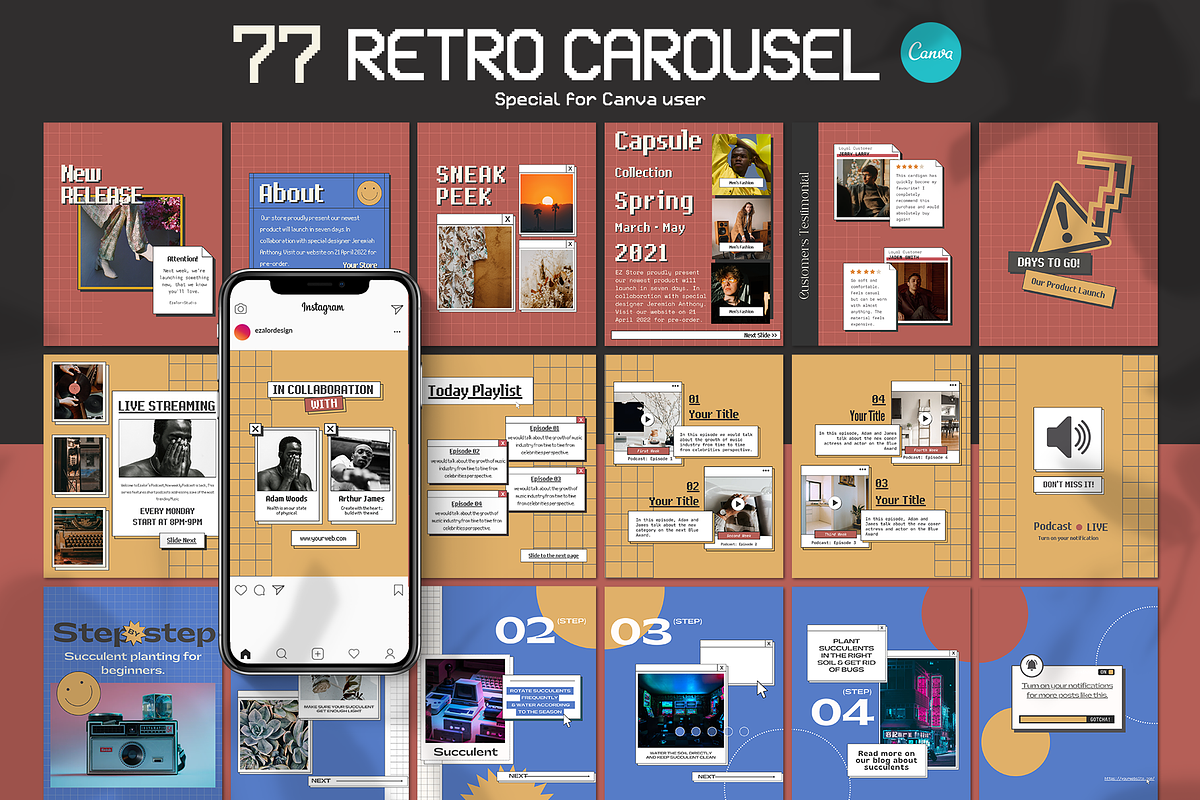 Instagram Carousel Retro CANVA, a Social Media Template by Analogi Studio (Photo 20 of 25)