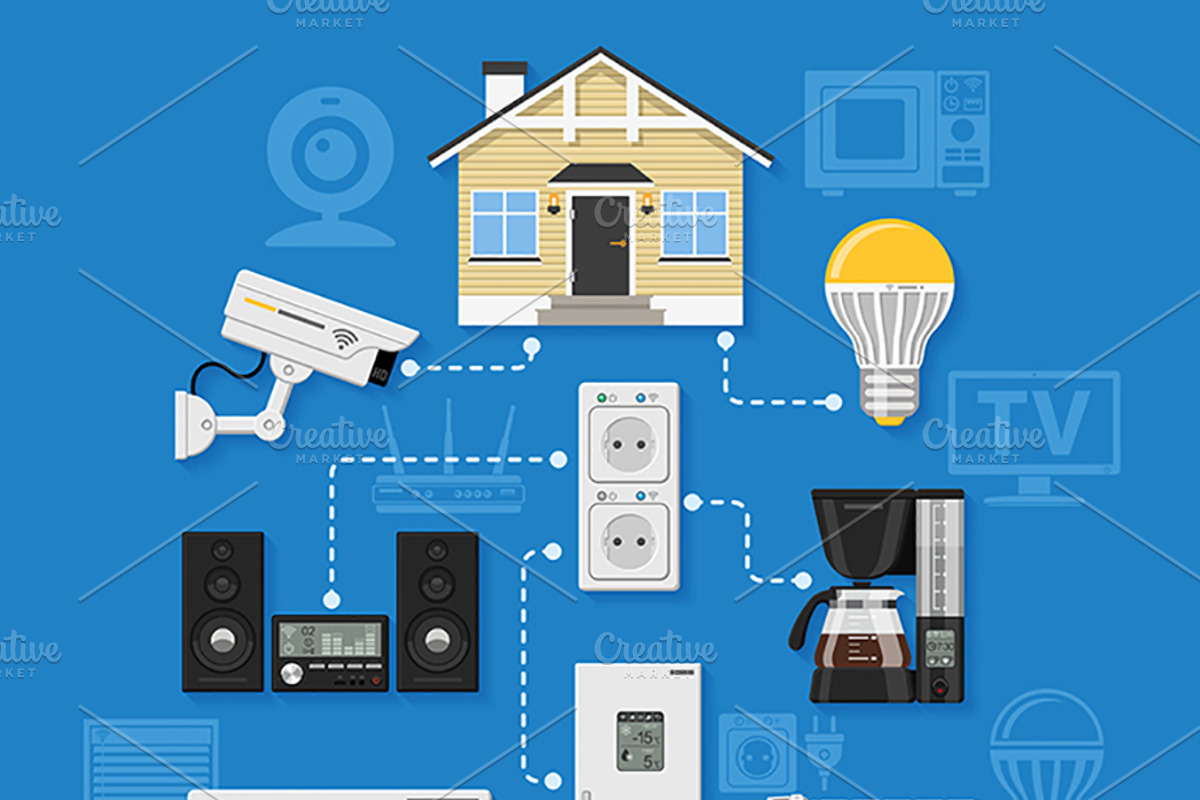 Smart Home and Internet of Things, a Technology Illustration by TAlex (Photo 6 of 6)