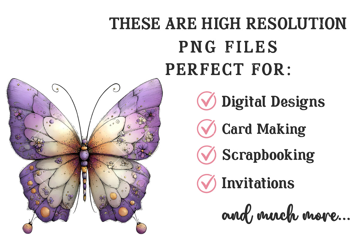 Whimsical Spring Butterfly Clipart, an Illustration by OK Design (Photo 6 of 6)