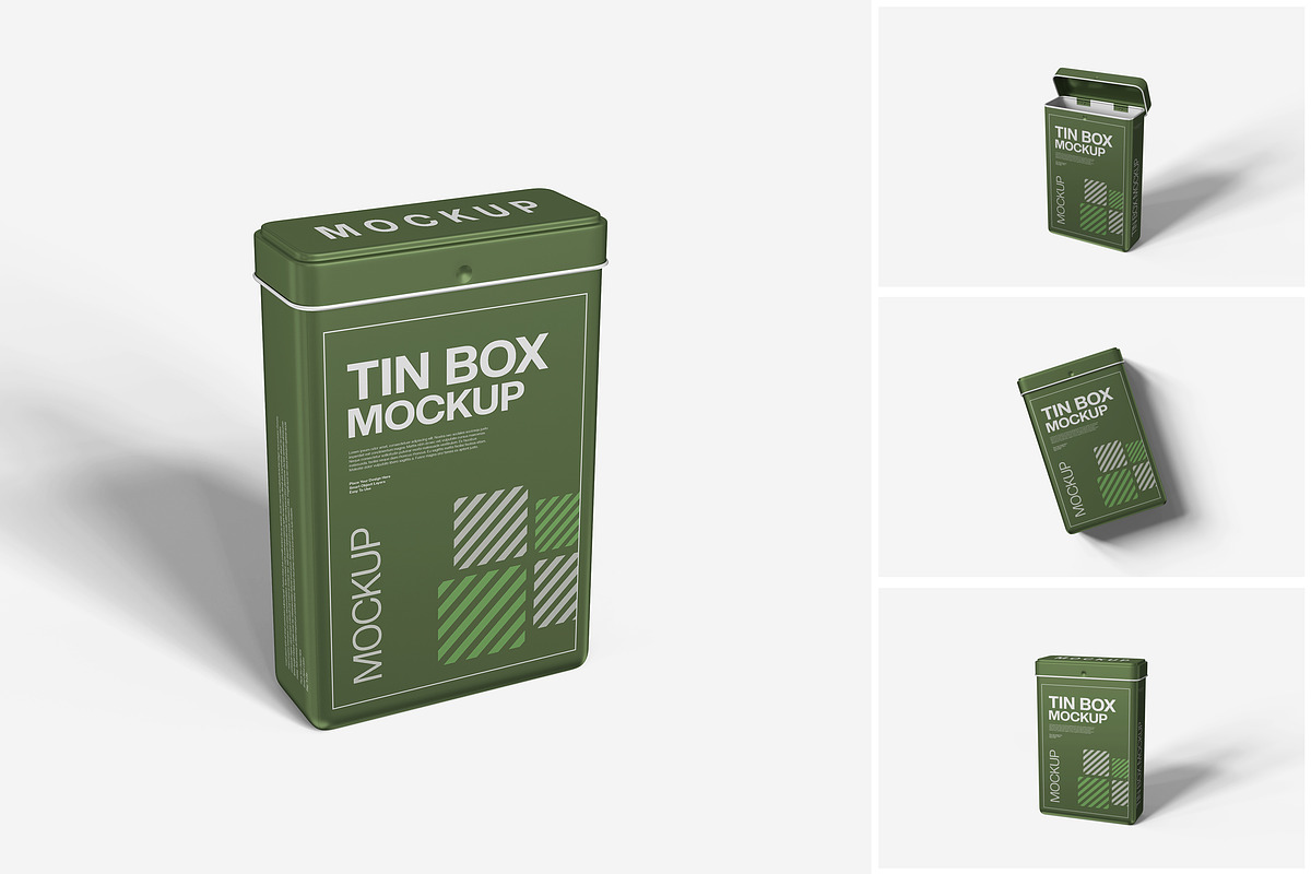 Tin Box Mockup, a Product Mockup by MrLetters (Photo 1 of 5)