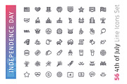 USA Independence Day Line Icons Set, an Outline Icon by Voysla's Shop (Thumbnail 2 of 4)