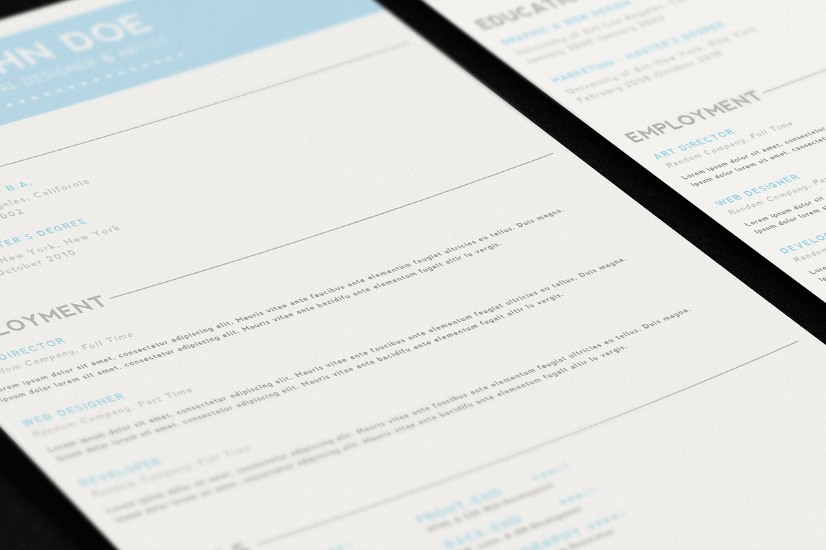 Minimal Resume PSD Template, a Resume Template by Mike Moloney (Photo 2 of 2)