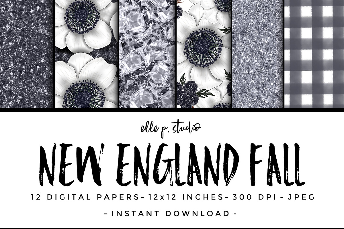 New England Fall Paper Patterns, a Pattern Graphic by Elle P. Studio