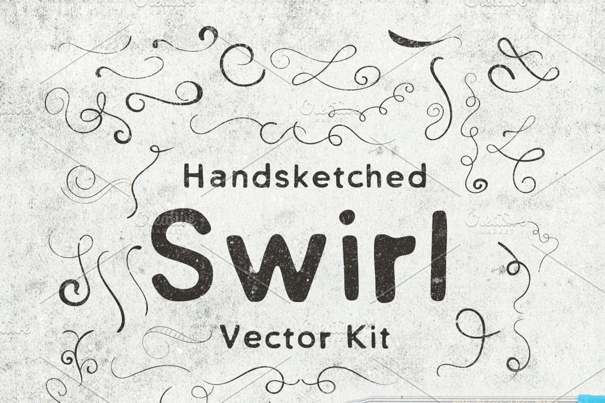 Hand-Sketched Swirls Vector Kit, a Texture Illustration by Creative Media Co (Photo 1 of 3)