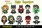 Chibi Superhero Vector Bundle, a Person Illustration by FancyDesignStudio (Thumbnail 1 of 8)