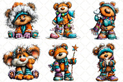 Whimsical Christmas Teddy Clipart PN, an Animal Illustration by Black Bird Studio (Thumbnail 4 of 6)