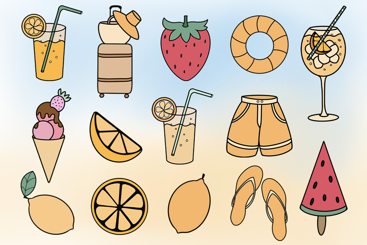 Travel Clipart Set, a Decorative Illustration by Mari_Caliart (Photo 3 of 9)