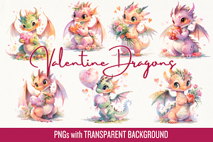 Valentine's Day Dragons Clip Art