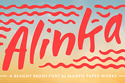 Alinka Brush Font, a Sans Serif Font by Magpie Paper Works (Thumbnail 1 of 11)