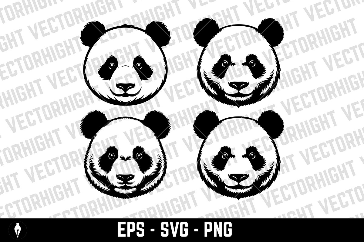 Panda head icons, an Animal Illustration by Vectorhight (Photo 1 of 3)