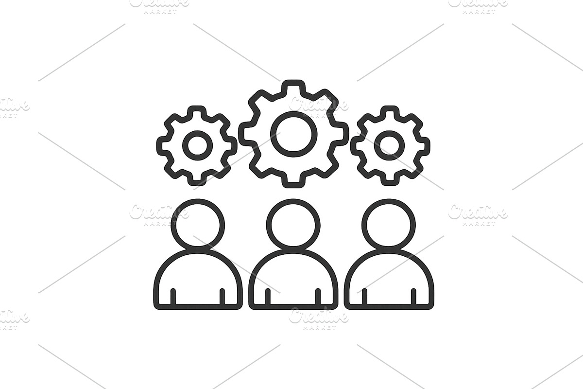 Team collaboration with gears, a Person Illustration by ZinetroN