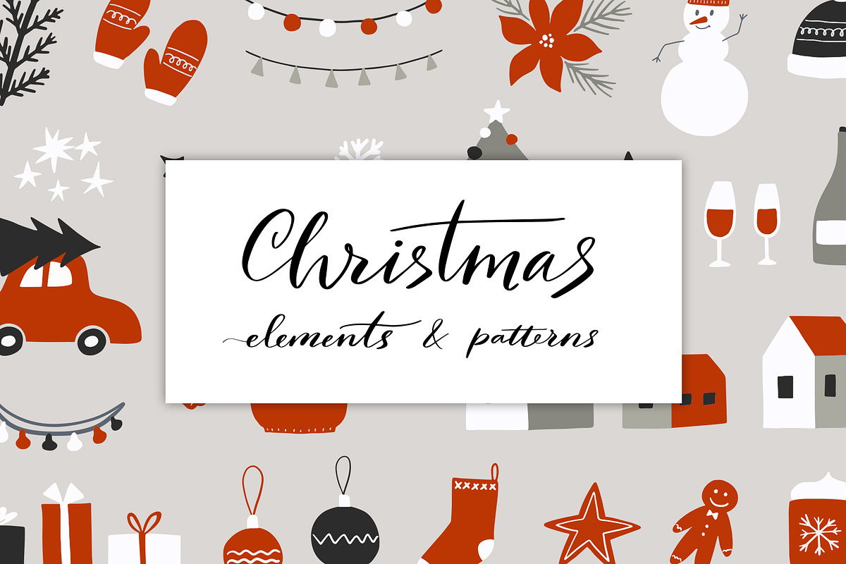 Christmas Elements & Patterns, a Decorative Illustration by mejorana (Photo 1 of 3)
