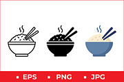 Rice Bowl Icons, a Solid Icon by Artonix (Thumbnail 1 of 2)