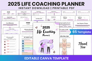 2025 Life Coaching Planner For Canva, a Stationery Template by Shumaya