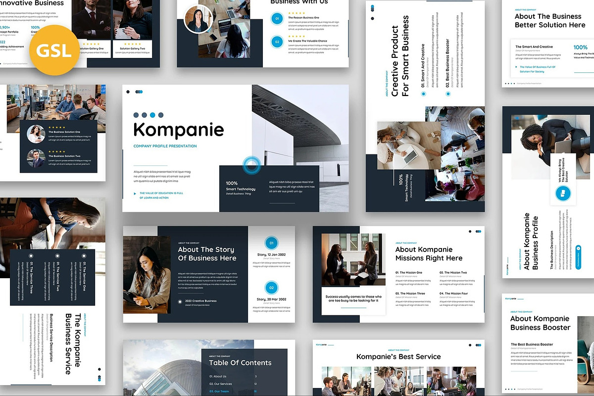 Kompanie - Company Profile GSlides, a Presentation Template by Fit-tee (Photo 1 of 6)
