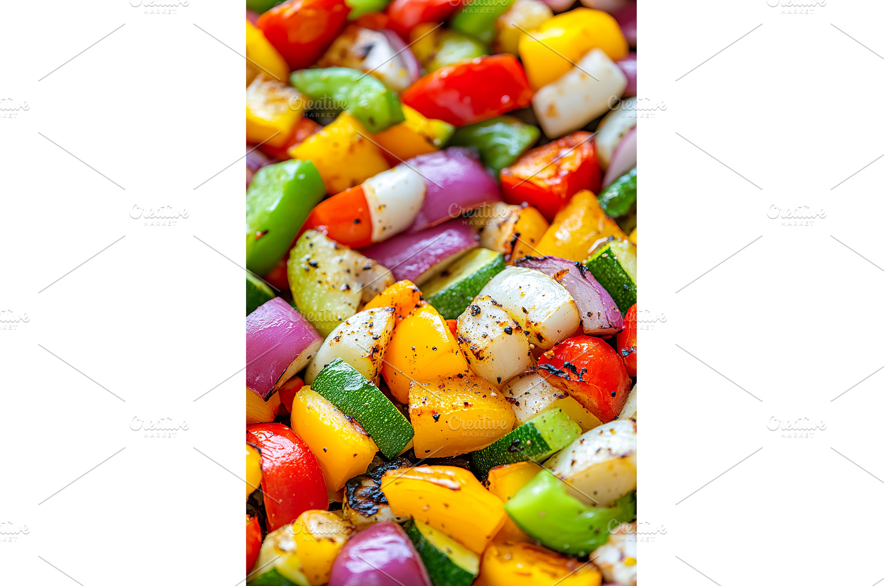 Colorful grilled vegetables with, a Food & Drink Photo by Lermont51