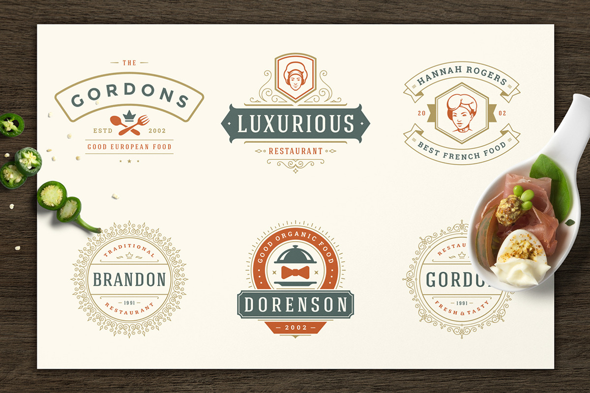 Restaurant Logos & Badges Bundle, a Branding & Logo Template by Vasya Kobelev (Photo 29 of 54)