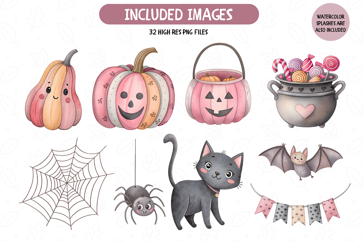 Witchy Halloween Clipart, an Illustration by TatiMockup (Photo 3 of 5)