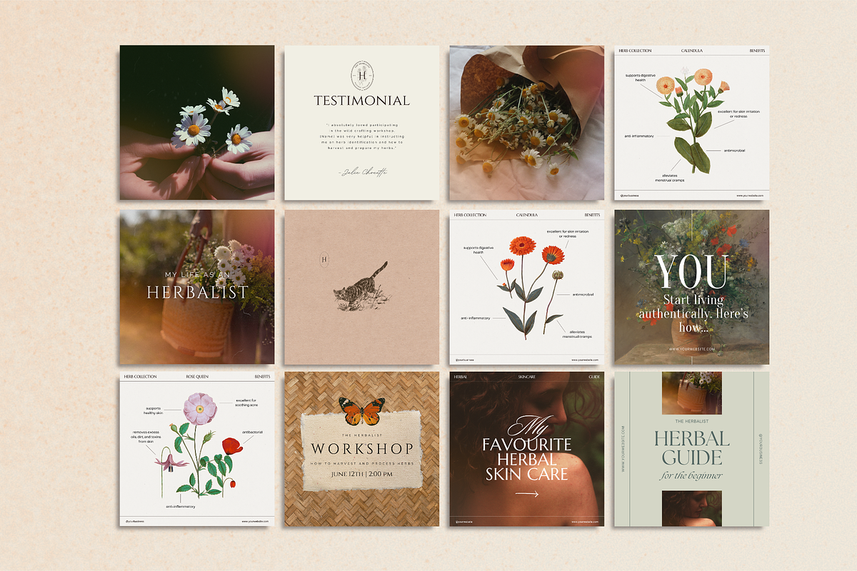 The Herbalist Template Bundle, a Social Media Template by The Flossy Finch (Photo 5 of 13)