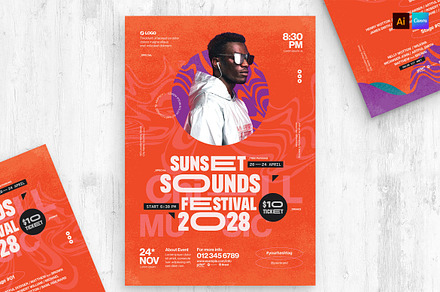Music Festival Poster Template, a Poster Template by BrandPacks