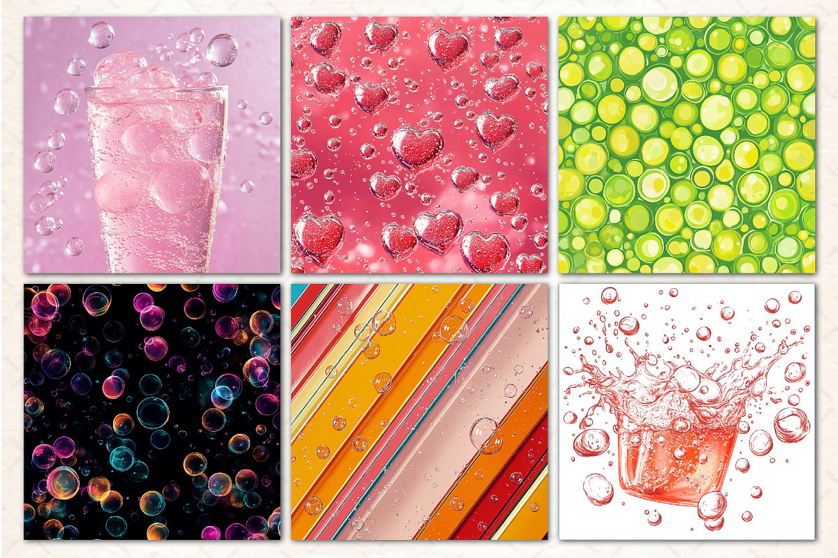 Soda Bubbles Seamless Patterns, a Pattern Graphic by Libby Wishes (Photo 2 of 5)
