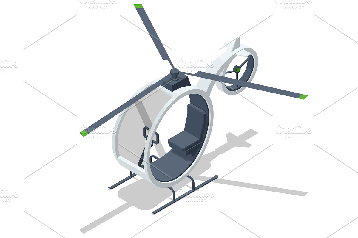 Isometric mini helicopter isolated, a Transportation Illustration by Golden Sikorka