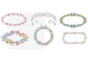 Easter Bunny Spring Flowers Frame, a Decorative Illustration by Unique Design Team (Thumbnail 3 of 3)