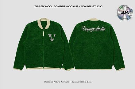 ZIPPED WOOL BOMBER MOCKUP