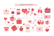 Valentines day Clipart and Pattern, a Seasonal Illustration by Nadezhda Mikhailova (Thumbnail 2 of 3)