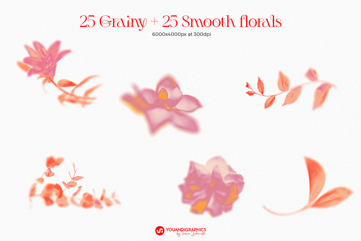 Blurry Florals Abstract Graphics, a Texture Graphic by Youandigraphics (Photo 8 of 12)