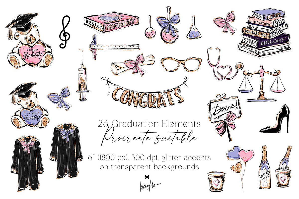 Graduation Clipart Fashion Girls PNG, an Education Illustration by KaramfilaS (Photo 4 of 6)