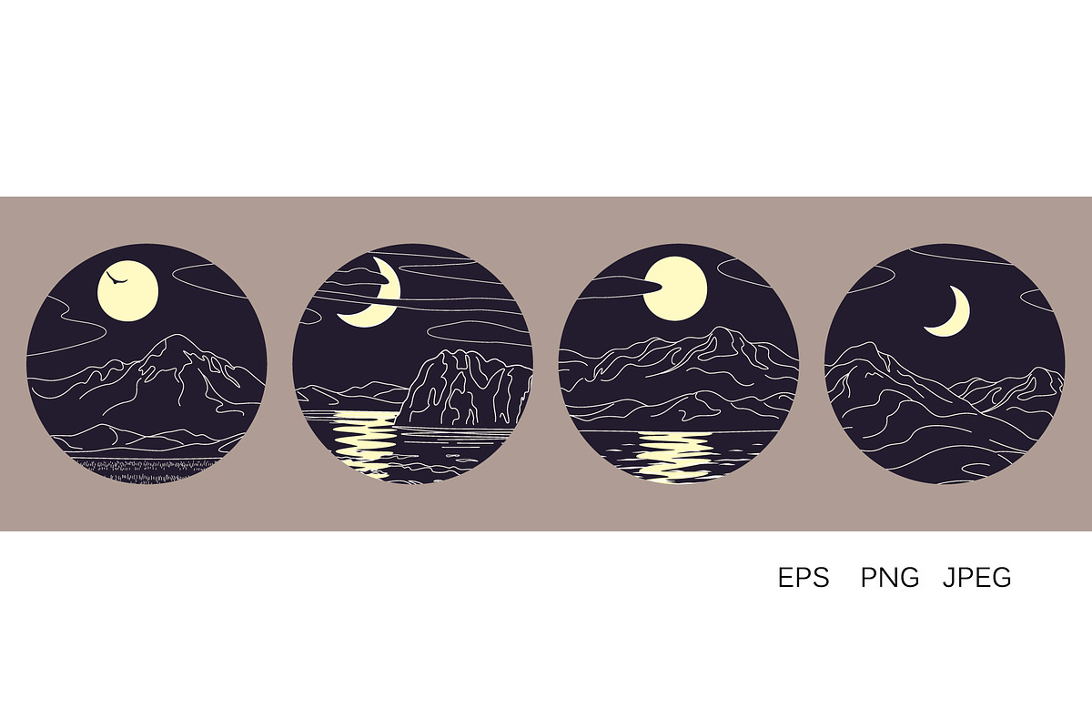 Mountains & Birds, a Decorative Illustration by Valentyna Smordova (Photo 8 of 8)