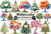 Cute Doodle Christmas Tree Clipart, an Illustration by Black Bird Studio (Thumbnail 1 of 6)