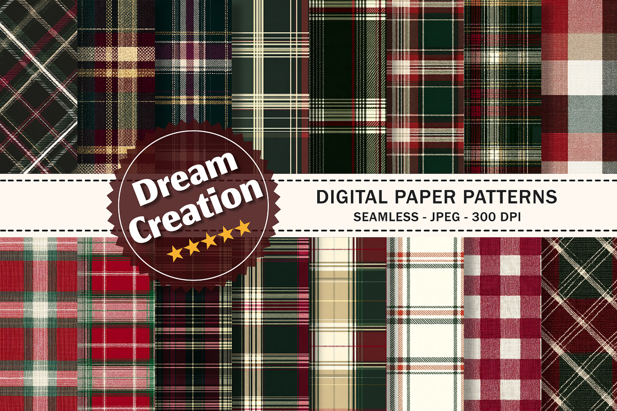 Christmas Plaid Seamless Pattern, a Texture Graphic by Dream Creation (Photo 1 of 7)