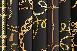 Chains & Belts Seamless Patterns