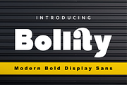 Bollity - Modern Bold Display Sans, a Sans Serif Font by zamjumps (Thumbnail 1 of 9)