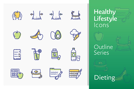 Healthy Lifestyle - Dieting Icons 