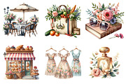 Parisian Summer Clipart, an Illustration by DreamArtGraphic (Thumbnail 4 of 4)