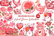 hand drawn valentines clipart, an Illustration by CreationArt (Thumbnail 1 of 5)