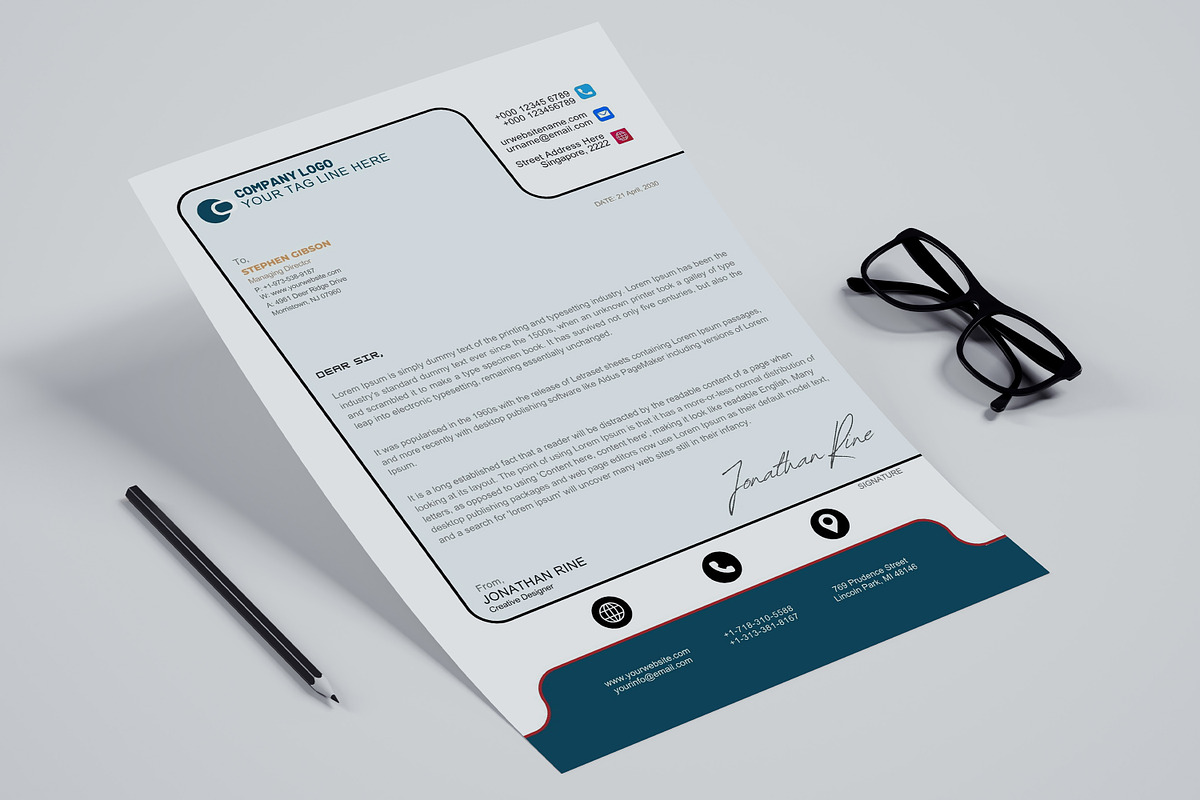 Modern Letterhead Template -CANVA, a Resume Template by iloveTemplate (Photo 3 of 4)